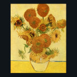 Vase met vijftien zonnebloemen, Van Gogh Fine Art Poster<br><div class="desc">Nog steeds: Vase met vijftien zonnebloemen, Vincent van Gogh. Arles, augustus 1888. Olie op doek, 93 x 73 cm. National Gallery, Londen. F 454, JH 1562 Vincent Willem van Gogh (30 maart 1853 - 29 juli 1890) was een Nederlandse Post-Impressionistische kunstenaar. Sommige van zijn schilderijen behoren nu tot 's werelds...</div>
