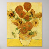 Vase met vijftien zonnebloemen, Van Gogh Fine Art Poster (Voorkant)