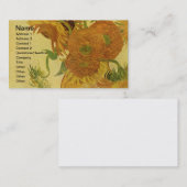 Vase met vijftien zonnebloemen, Van Gogh Fine Art Visitekaartje (Voorkant / Achterkant)