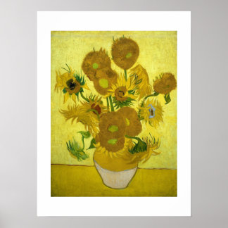 Vase met vijftien zonnebloemen van Van Gogh Poster