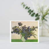 Vase met Violet Irises Van Gogh Fine Art Briefkaart (Staand voorkant)
