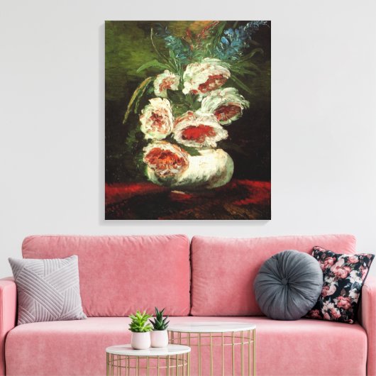 Vase met volken door Vincent van Gogh Canvas Afdruk (Insitu (Woonkamer))