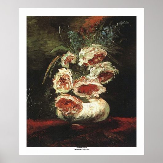 Vase met volken door Vincent van Gogh Poster (Voorkant)