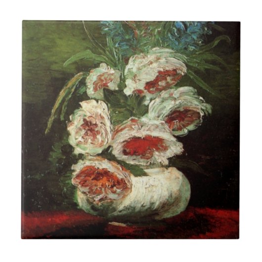 Vase met volken door Vincent van Gogh Tegeltje (Voorkant)