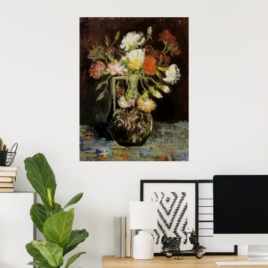 Vase met witte anjers door Vincent van Gogh Poster (Thuiskantoor)