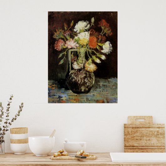 Vase met witte anjers door Vincent van Gogh Poster (Keuken)