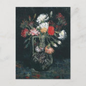 Vase met witte en rode anjers, Van Gogh, 1886 Briefkaart (Voorkant)