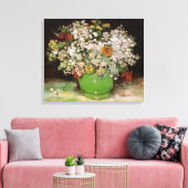 Vase met Zinnia Flowers door Vincent van Gogh Canvas Afdruk (Insitu (Woonkamer))
