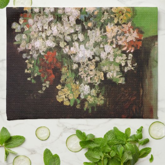 Vase met Zinnia Flowers door Vincent van Gogh Theedoek (Gevouwen)