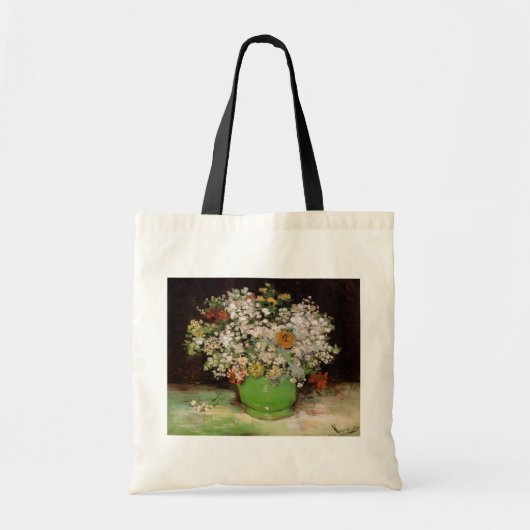 Vase met Zinnia Flowers door Vincent van Gogh Tote Bag (Voorkant)