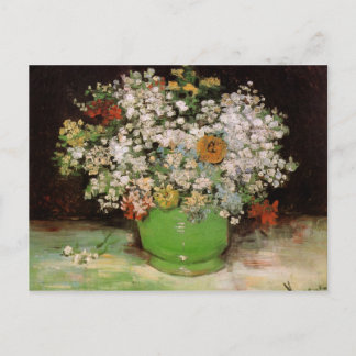 Vase met Zinnias en andere bloemen door Van Gogh Briefkaart