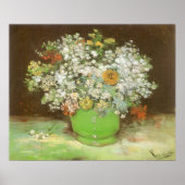 Vase met Zinnias en Flowers door Vincent van Gogh Poster (Voorkant)