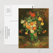 Vase met Zinnias en Geraniums Van Gogh Fine Art Briefkaart (Voorkant / Achterkant)
