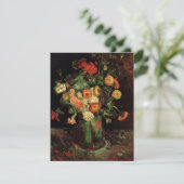 Vase met Zinnias en Geraniums, Vincent van Gogh (Staand voorkant)