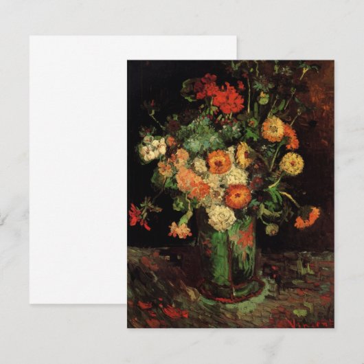 Vase met Zinnias en Geraniums, Vincent van Gogh (Voorkant / Achterkant)