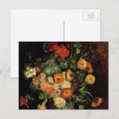Vase met Zinnias en Geraniums, Vincent van Gogh Briefkaart (Voorkant / Achterkant)