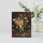 Vase met Zinnias en Geraniums, Vincent van Gogh Briefkaart (Staand voorkant)