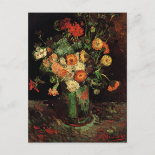 Vase met Zinnias en Geraniums, Vincent van Gogh Briefkaart