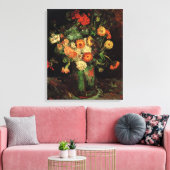 Vase met Zinnias en Geraniums, Vincent van Gogh Canvas Afdruk (Insitu (Woonkamer))