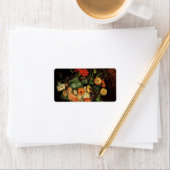 Vase met Zinnias en Geraniums, Vincent van Gogh Etiket (Insitu)