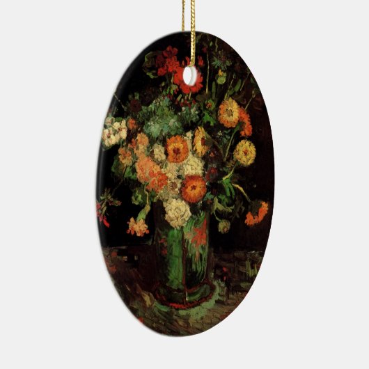 Vase met Zinnias en Geraniums, Vincent van Gogh Keramisch Ornament (Rechts)