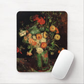 Vase met Zinnias en Geraniums, Vincent van Gogh Muismat (Met muis)