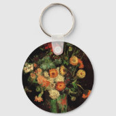 Vase met Zinnias en Geraniums, Vincent van Gogh Sleutelhanger (Voorkant)