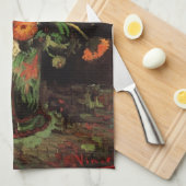 Vase met Zinnias en Geraniums, Vincent van Gogh Theedoek (Quarter Fold)