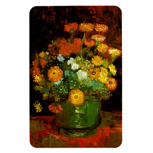 Vase met Zinnias Van Gogh Fine Art Magneet (Verticaal)