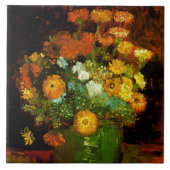 Vase met Zinnias Van Gogh Fine Art Tegeltje (Voorkant)