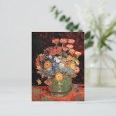 Vase met Zinnias Vincent Van Gogh Briefkaart (Staand voorkant)