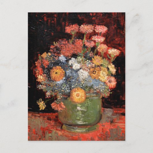 Vase met Zinnias Vincent Van Gogh Briefkaart (Voorkant)