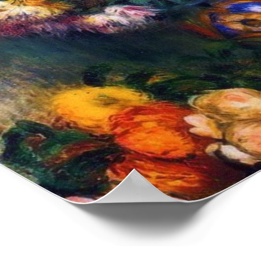 Vase of Chrysanthemums Fine Art by Renoir Poster (Hoek)