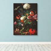 Vase of Flowers, 1660 door Jan Davidsz de Heem Canvas Afdruk (Insitu (Houten vloer))