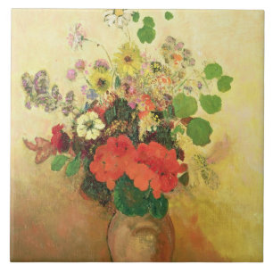 Vase of Flowers, c.1908-10 (olie op canvas) Tegeltje