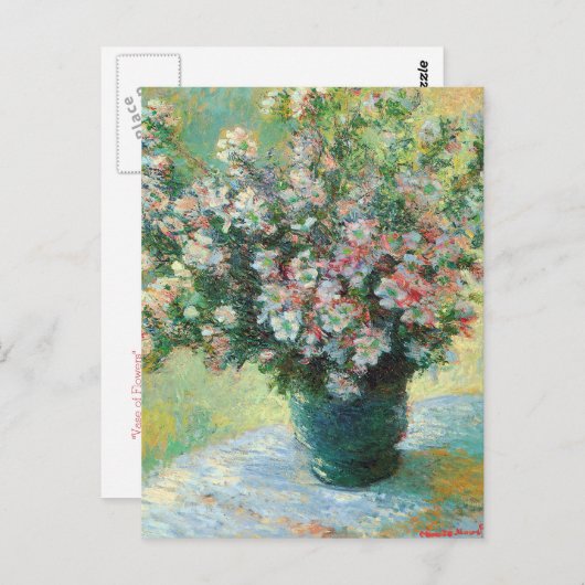 Vase of Flowers Fine Art van Claude Monet Briefkaart (Voorkant / Achterkant)