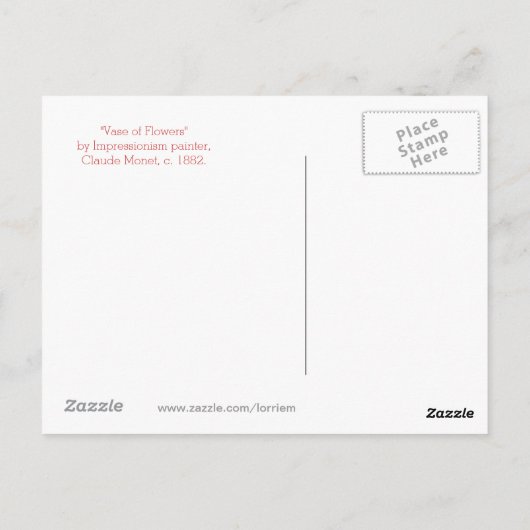 Vase of Flowers Fine Art van Claude Monet Briefkaart (Achterkant)