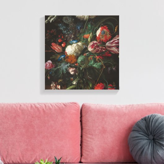 Vase of Flowers - Jan Davidsz. de Heem Canvas Afdruk (Insitu (Woonkamer))