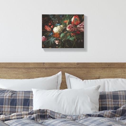Vase of Flowers - Jan Davidsz. de Heem Canvas Afdruk (Insitu (Slaapkamer))