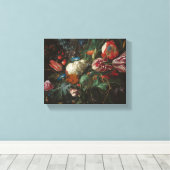 Vase of Flowers - Jan Davidsz. de Heem Canvas Afdruk (Insitu (Houten vloer))