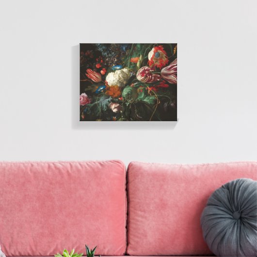 Vase of Flowers - Jan Davidsz. de Heem Canvas Afdruk (Insitu (Woonkamer))