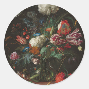 Vase of Flowers - Jan Davidsz. de Heem Ronde Sticker