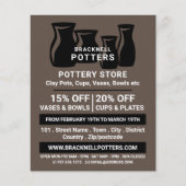Vase Silhouettes, Pottery Store, Potters Advert Flyer (Voorkant)