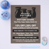 Vase Silhouettes, Pottery Store, Potters Advert Flyer (Enkel)