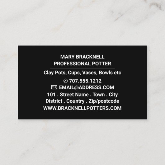 Vase Silhouettes, Pottery Store, Potters Visitekaartje (Achterkant)
