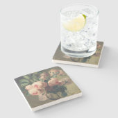 Vase van bloemen 2 2 stenen onderzetter (Zijkant)