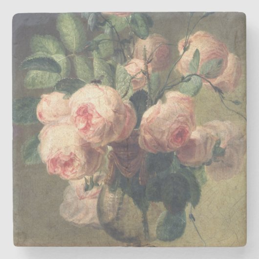 Vase van bloemen 2 2 stenen onderzetter (Voorkant)