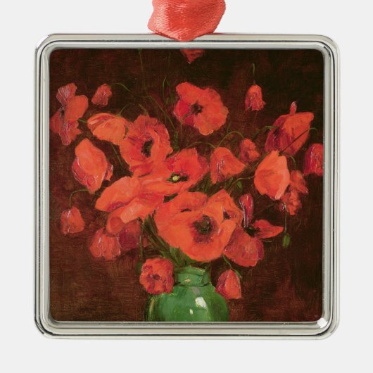 Vase van bloemen 2 metalen ornament (Voorkant)