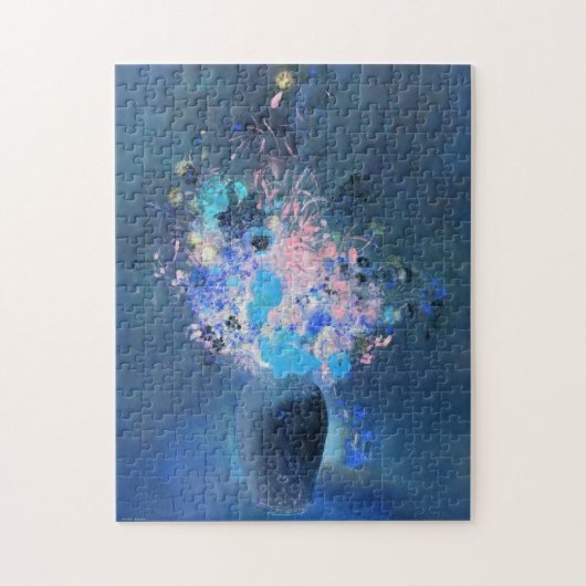 Vase van Bloemen (Blauw die teruggeven), Odilon Re Legpuzzel (Verticaal)