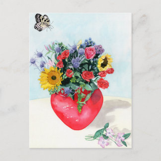 Vase van bloemen briefkaart